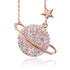 LADORIN Planet Necklace - 925 Sterling Silver Necklace with Special Wooden Gift Box